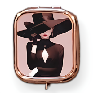 Océliane création miroir de poche La femme au chapeau