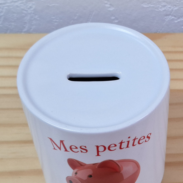 Océliane création tirelire cochon rose dessus