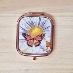 Océliane création miroir de poche papillon