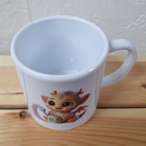 Océliane création mug enfant polymère dragon dessus