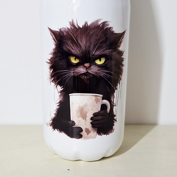 Océliane création bouteille chat râleur design